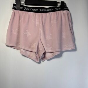 Juicy Couture Velour Shorts‎ Lounge Sleepwear Monogram Logo Pink Comfy Casual